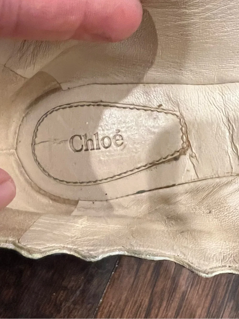 Chloé Lauren Python-Embossed Leather Ballerina Flats